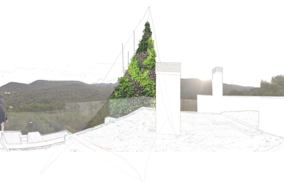 Una promoción en Ibiza incorpora una solución que oculta las antenas de telecomunicaciones mediante un jardín vertical