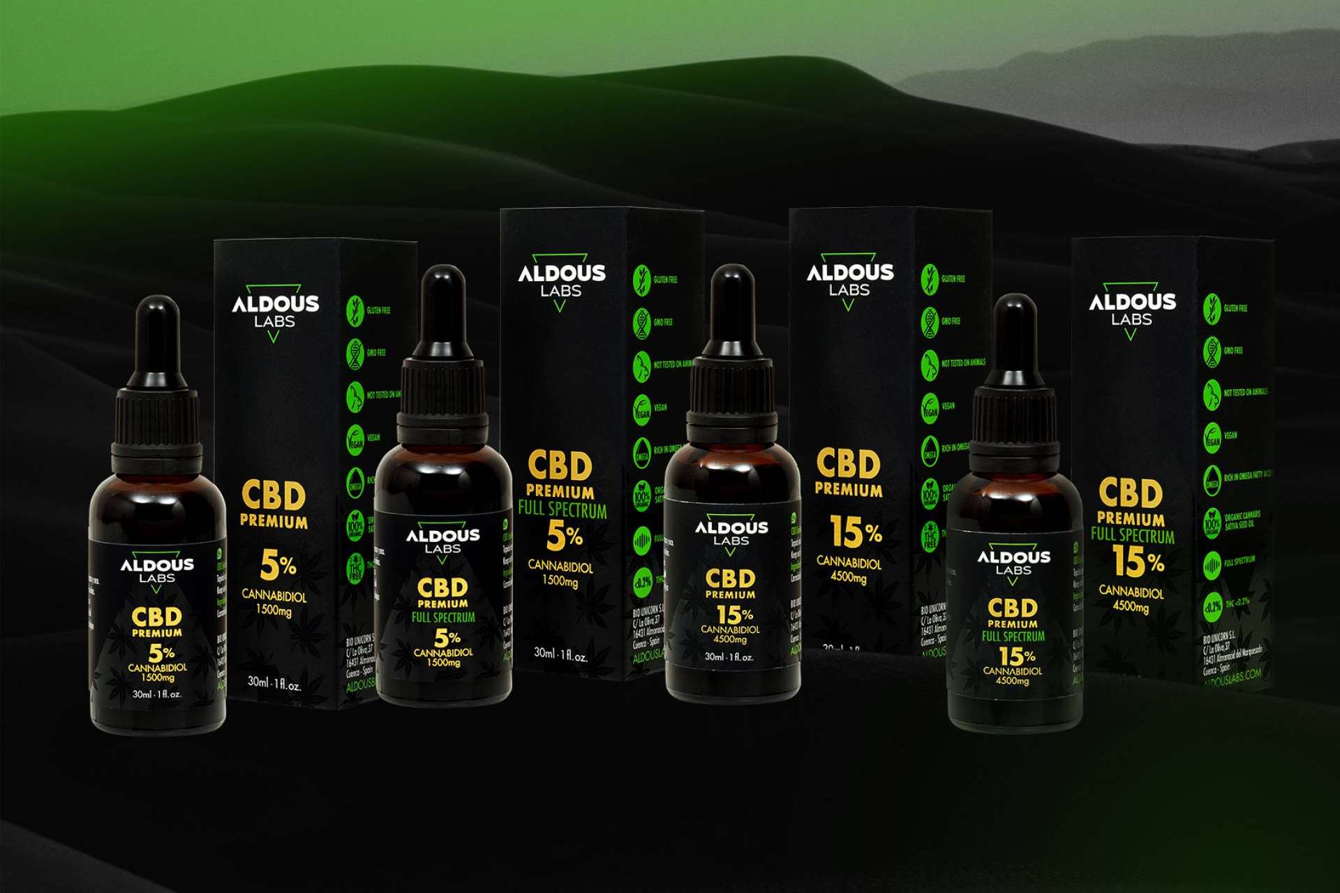 Aldous Bio baja los precios de sus aceites con CBD en su web y en diferentes marketplaces
